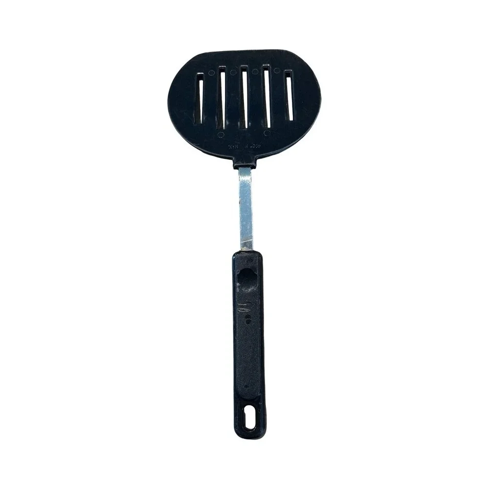 Ekco Vintage Slotted Spatula Black Nylon Turner Heat Resistant 400F Metal Neck